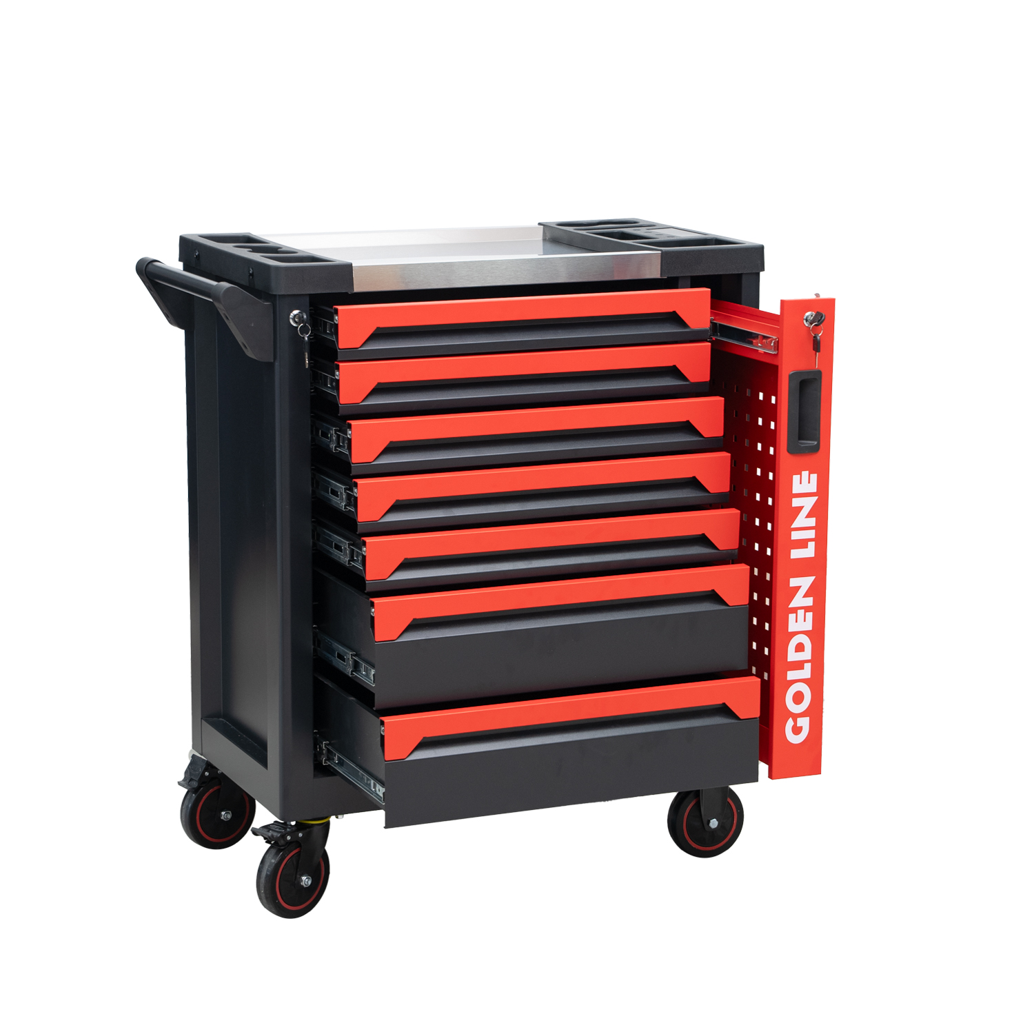 Workshop Tools Trolley - Professional 7 Drawer Metal Tool Cabinet