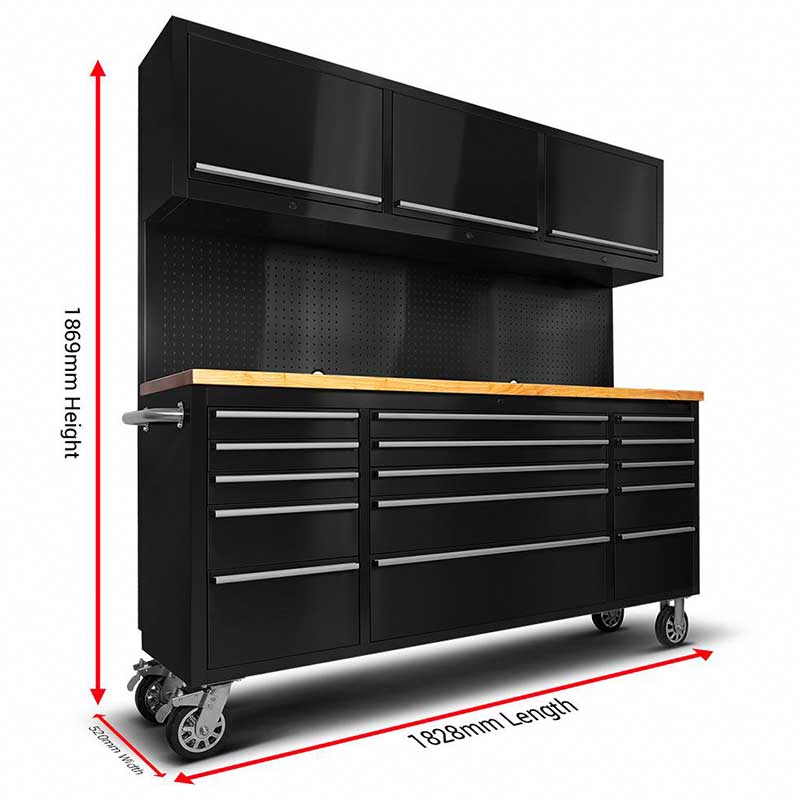 Workshop Tools Trolley - Tool Chest on Wheels 72 in