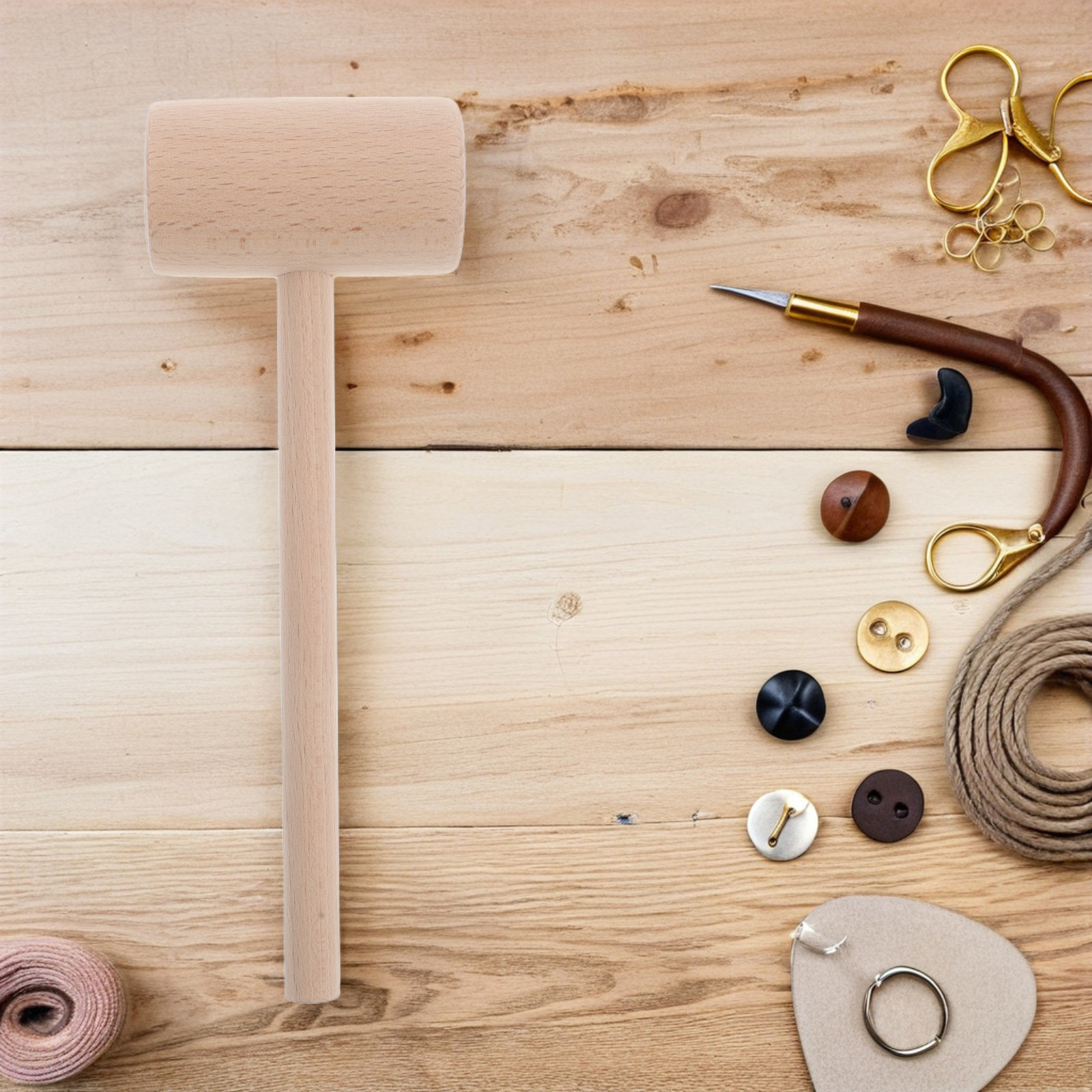 DIY Wooden Hammer for Crafts W - مراجعة Mallet Wood Carving وسعره