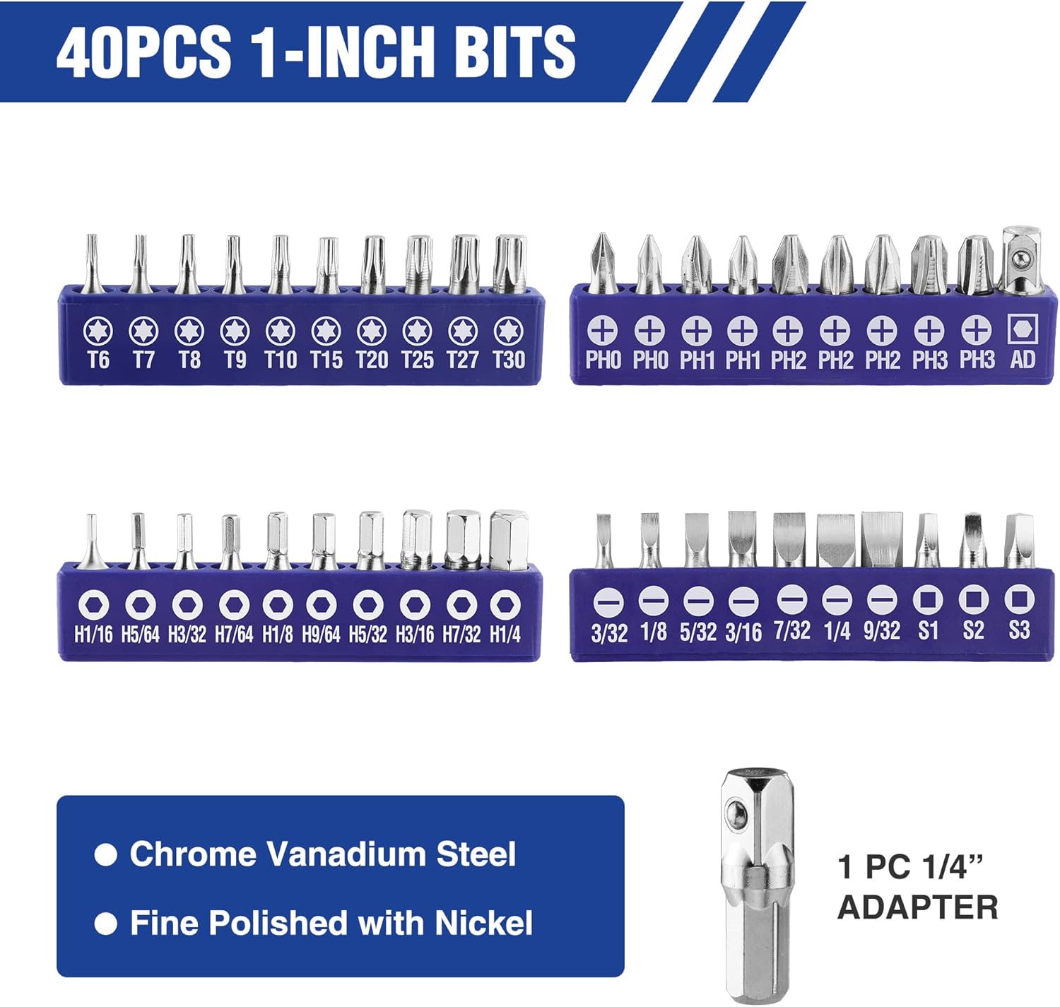 61PC Magnetic Screwdriver Bits - مراجعة Tools For Garage وسعره