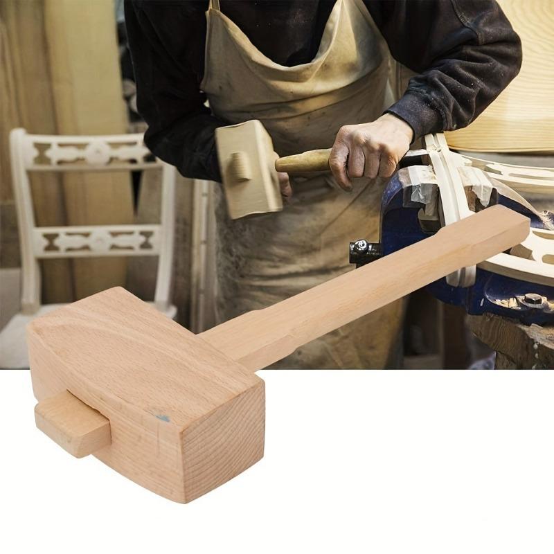 1PC DIY Leather Beech Solid Wo - مراجعة Mallet Wood Carving وسعره
