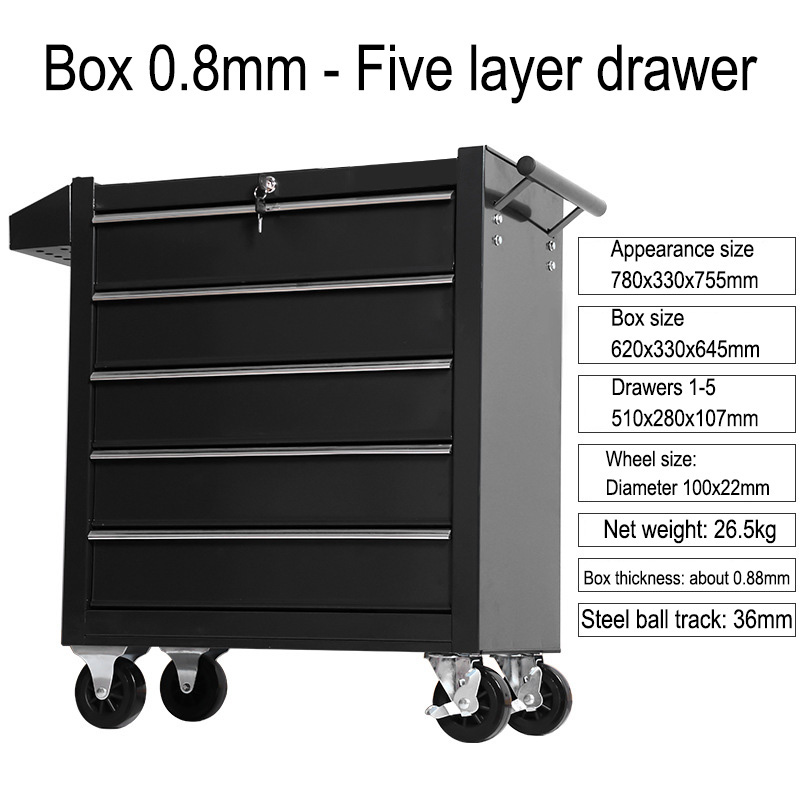 5 Drawer Storage Tool Box Trol - مراجعة Workshop Tools Trolley وسعره