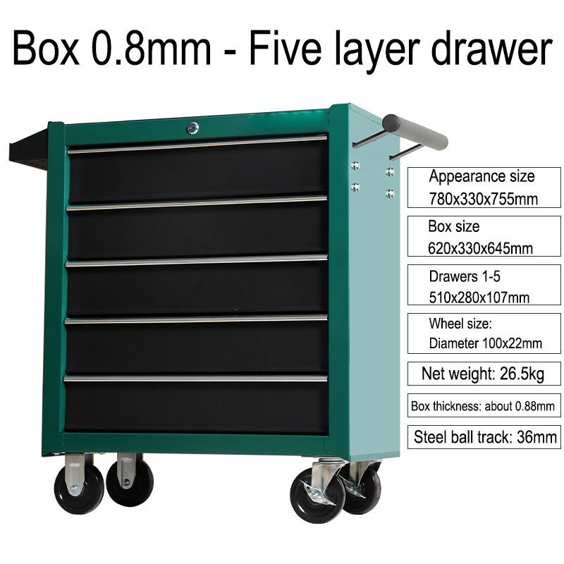 5 Drawer Storage Tool Box Trol - مراجعة Workshop Tools Trolley وسعره